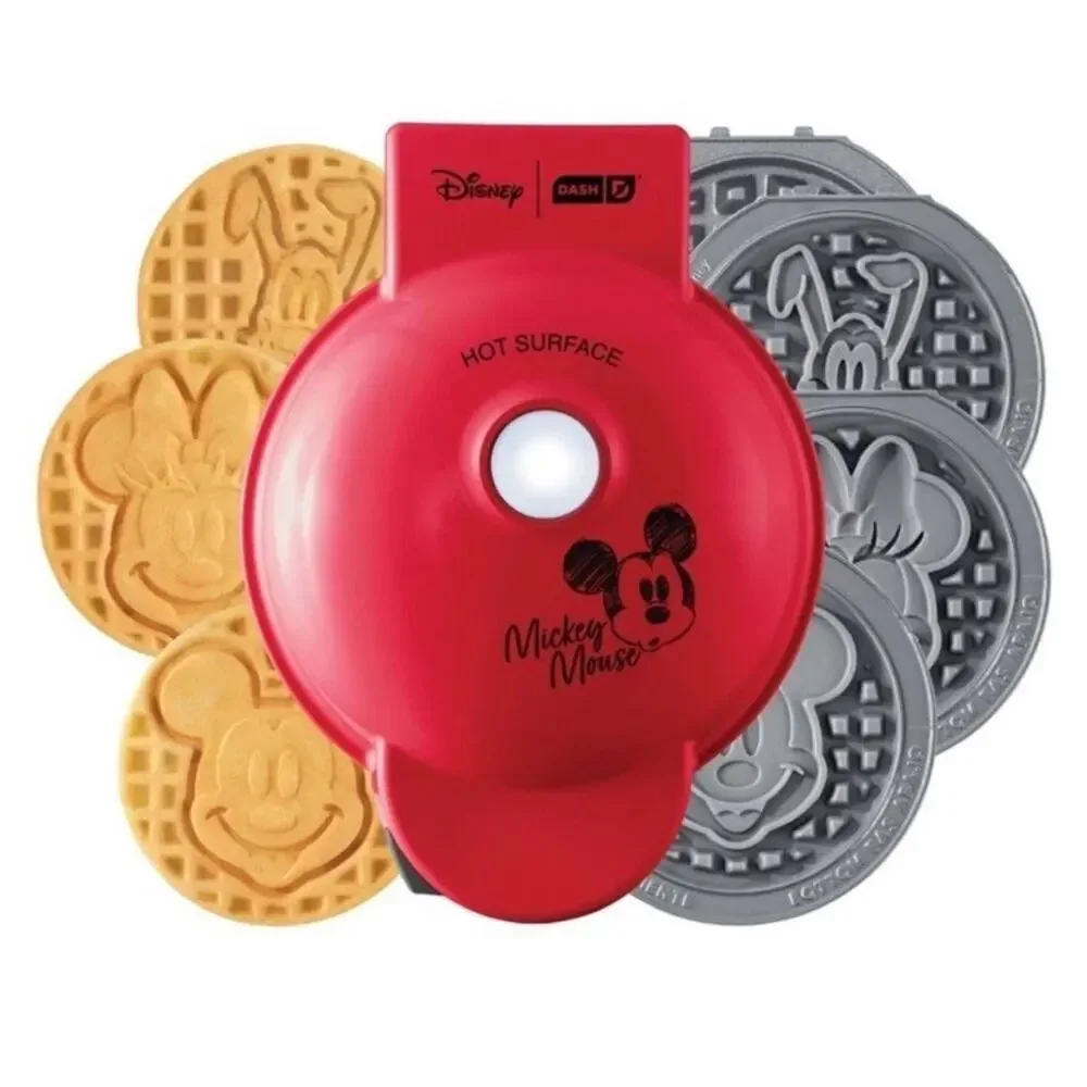 Disney Dash Multimaker Mini Waffle Maker System Mickey Minnie Pluto Plates 4”